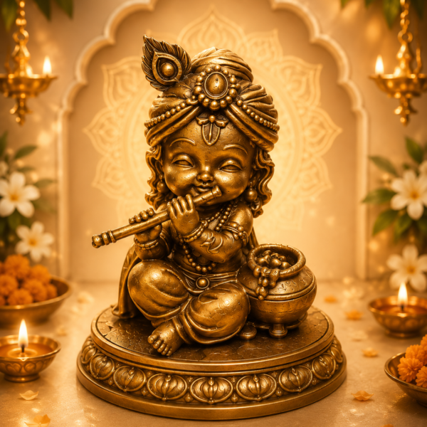 Krishna Idol - Gold