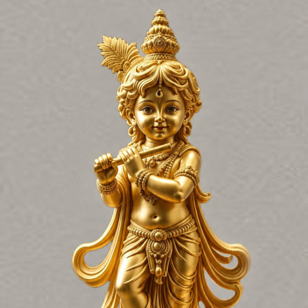 Bal Gopal Baby Krishna Idol - Gold