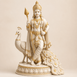 Lord Kartikeya Peacock Idol | 3D Printed Devotional Statue