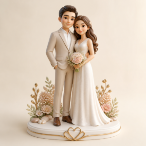 Engagement Keepsake Figurine | Personalized 3D Printed Couple Gift
