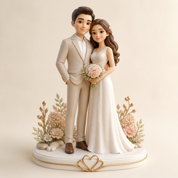 Custom Couple Statue | Personalized 3D Printed Couple Gift