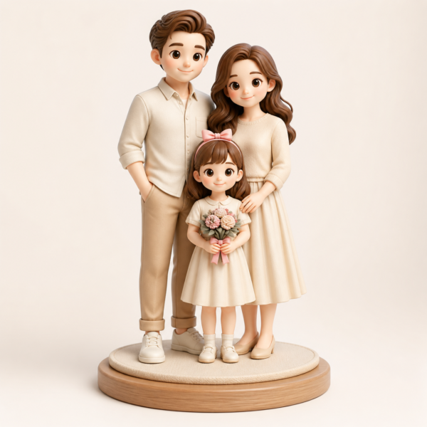 Family Portrait Figurine | Personalized 3D Printed Family Gift