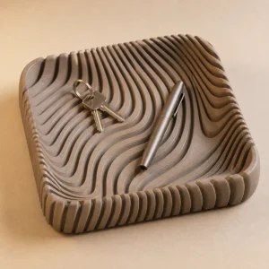 Square Wave Desk Organizer Tray | 3D Printed Office Desk Organiser