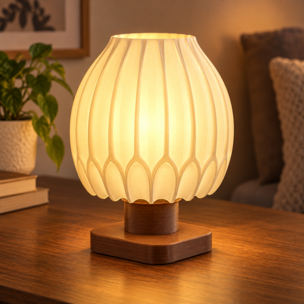 Classical Fluted Dome E27 Lamp | 3D Printed Table Lamp