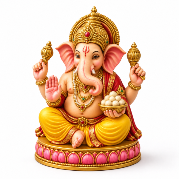 Lord Ganesha Modak Pose Idol | 3D Printed Devotional Statue